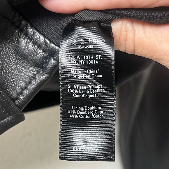 Rag and Bone Cooper Lambskin Leather Bomber Jacket in Black - Picture 4 of 6